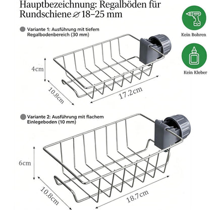 Duschregal Edelstahl ohne Bohren – 2er Set für Badezimmer & Küche