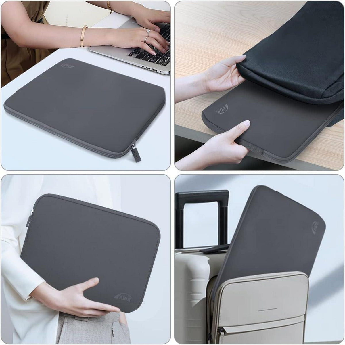 Laptoptasche 13 13,3 Zoll Schutzhülle MacBook Air Pro 32x23 cm Grau