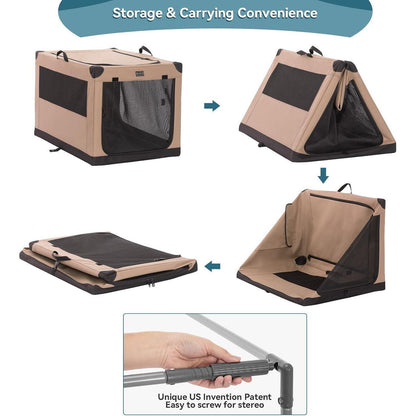 Faltbare Hundebox mit 3 Türen – Komfortabel & Sicher für Reisen