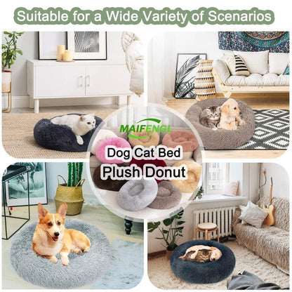 Flauschiges Hundebett Ø80cm – Waschbar & Rutschfest