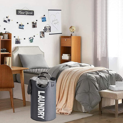 Wäschekorb 115L Faltbar mit Griff Oxford Aluminium Grau