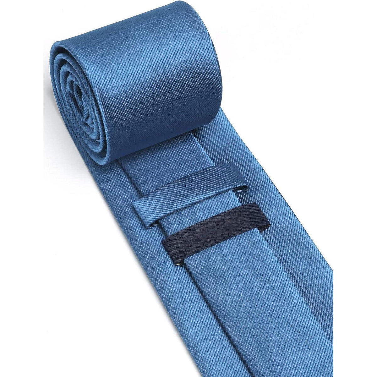 Krawatten-Set Herren mit Einstecktuch, einfarbig, Blau