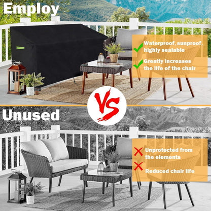 Gartenbank Abdeckung 2-Sitzer, Wasserdicht & UV-Beständig