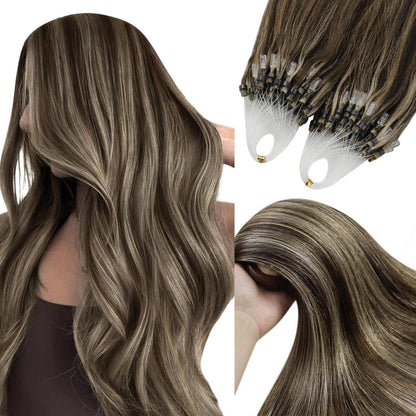 Blond Echthaar Microring Extensions #P4/27 50cm