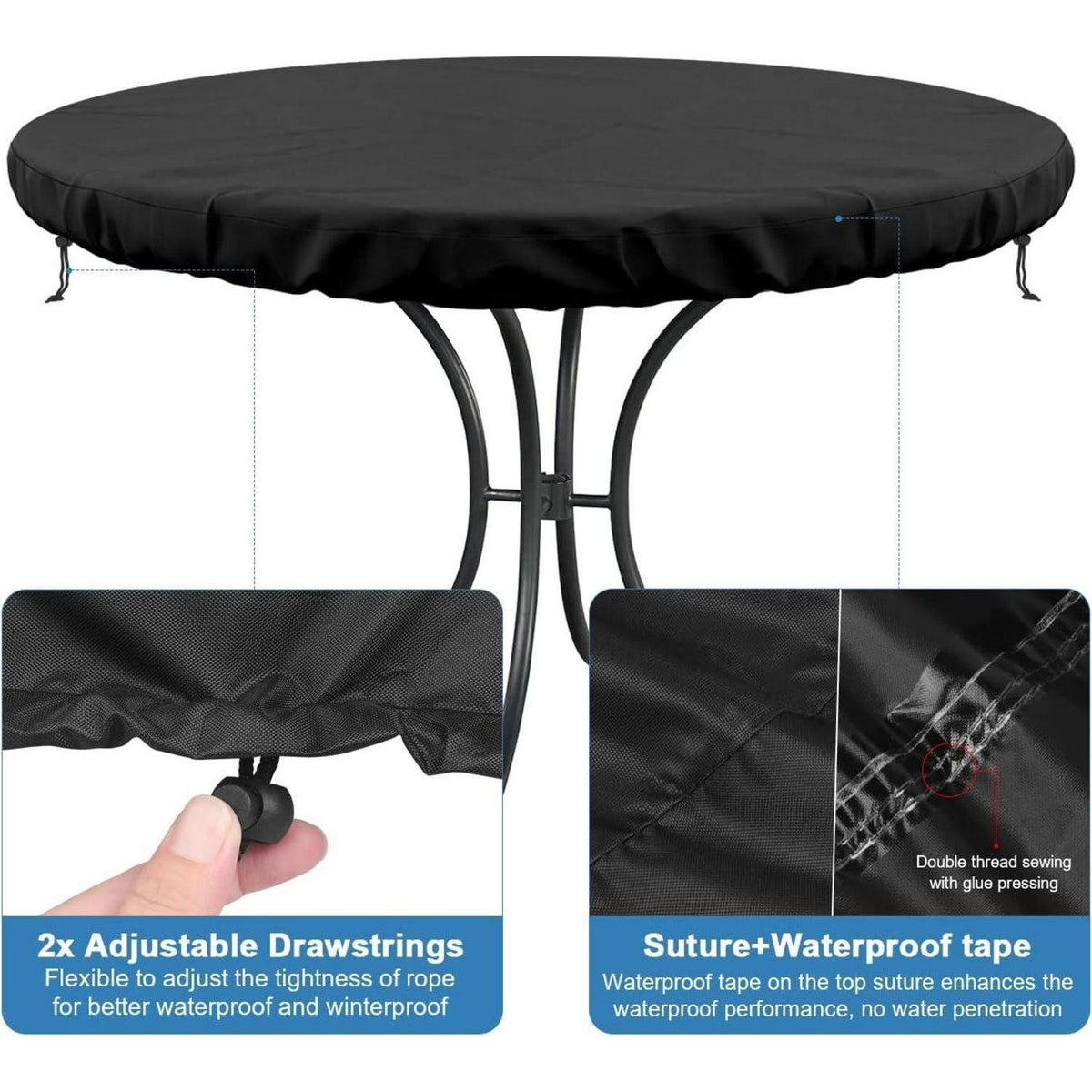 Runde Tischabdeckung 122cm - Wasserdicht & UV-Beständig