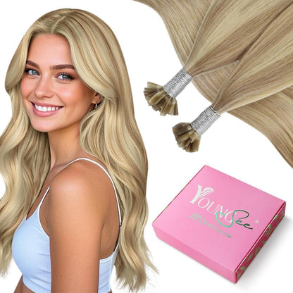 Echthaar Bondings Blond Highlight - 45cm Remy Haarverlängerung