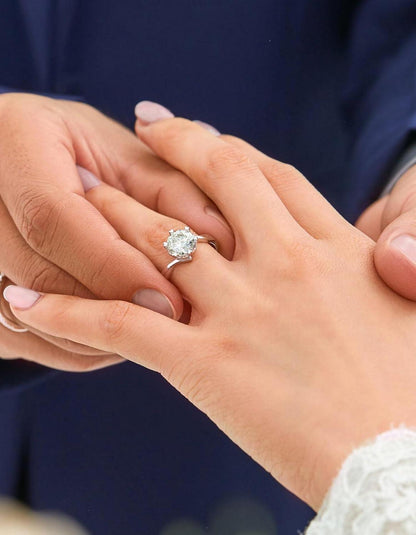 Verlobungsring Damen 1-2 Karat Moissainte Ring Silber 925