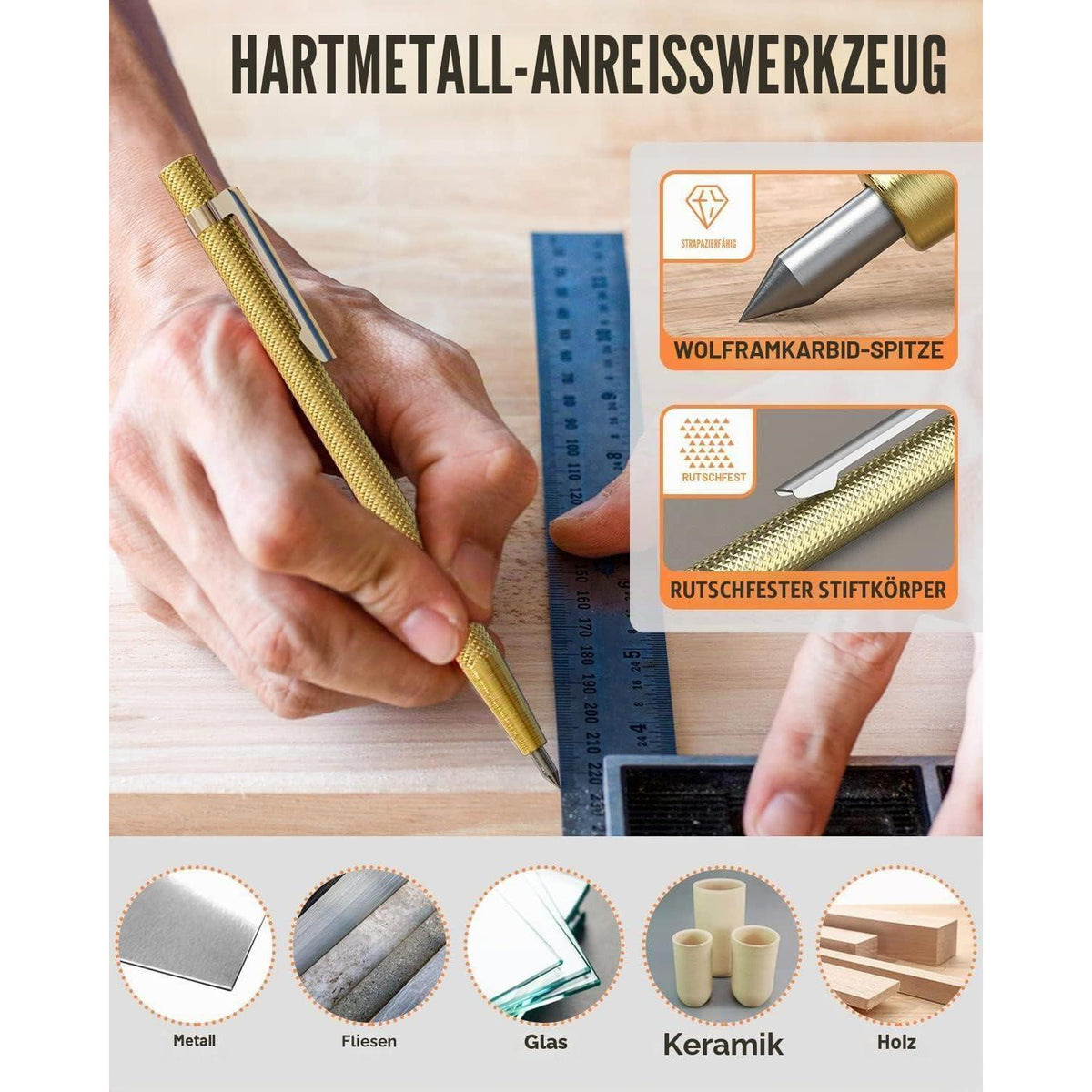 Zimmermannsbleistifte Set mit Minen & Anreißwerkzeug