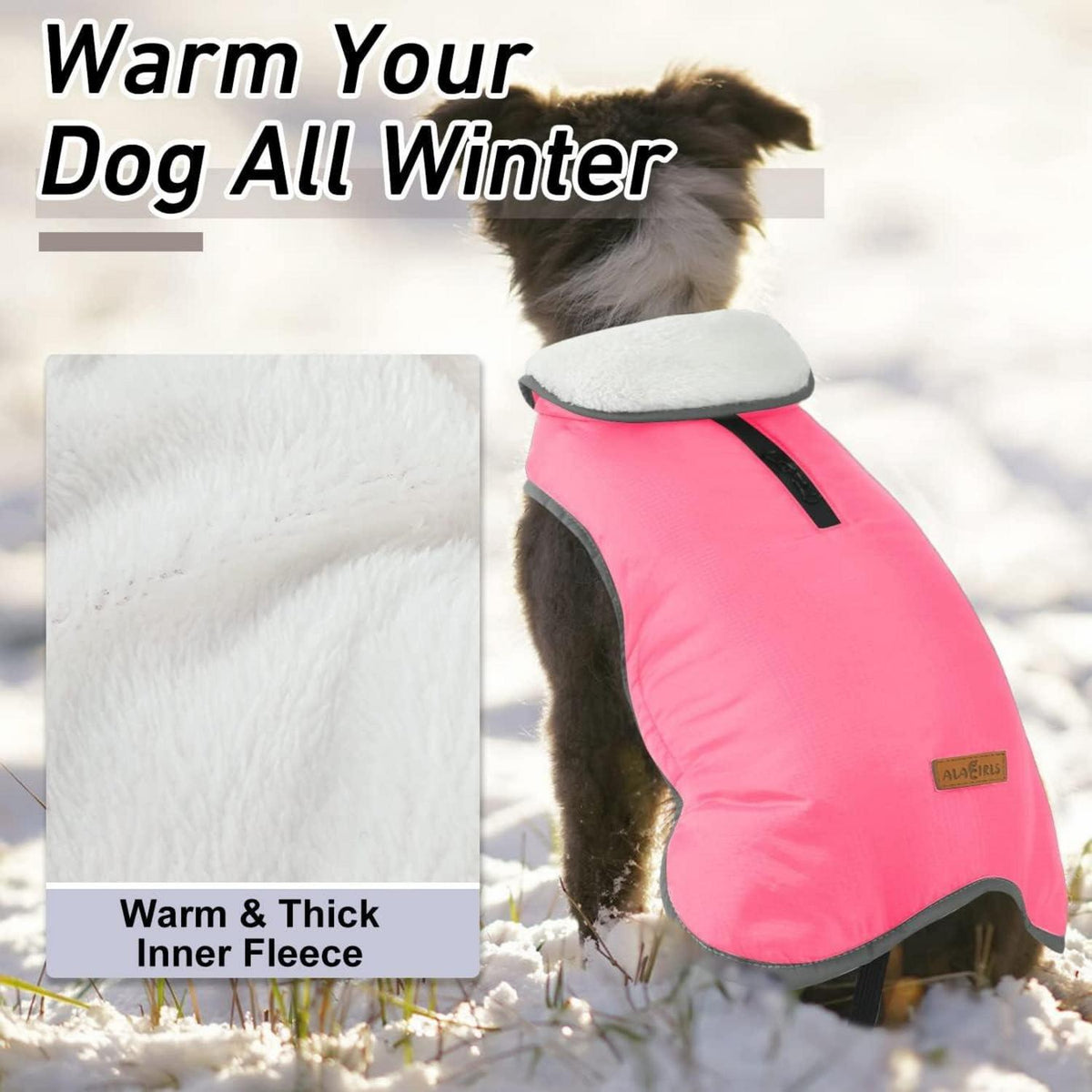 Hundemantel Winter Warmer Fleece Gefüttert Winddicht Wasserabweisend