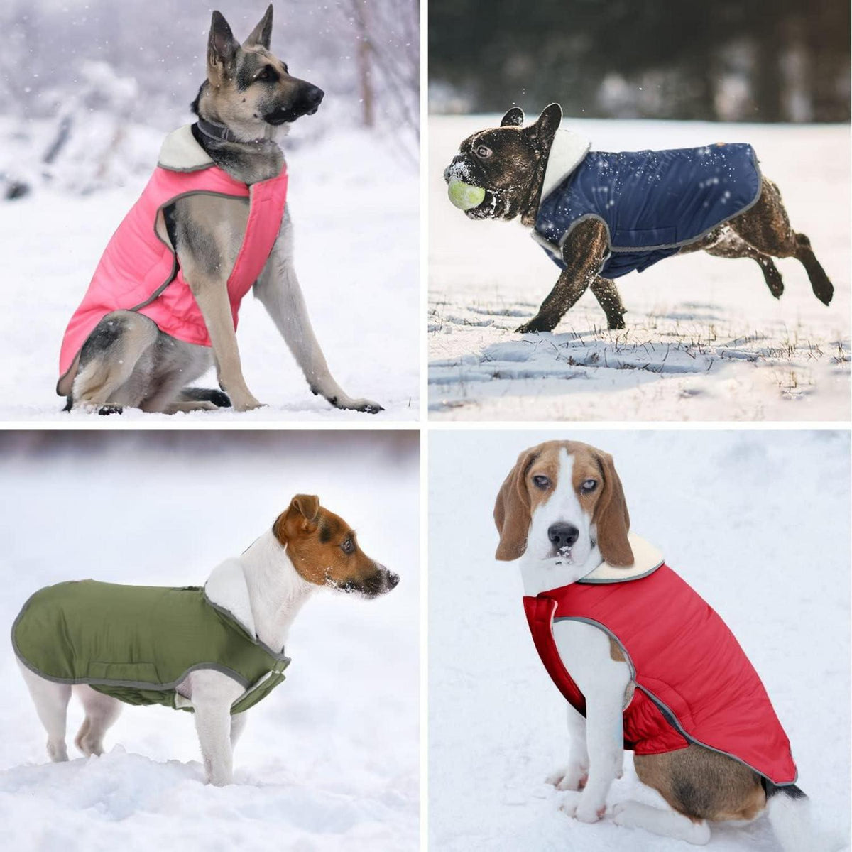 Hundemantel Winterjacke Pink XXL wasserdicht Fleece-lined Klettverschluss