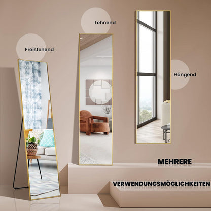 Ganzkörperspiegel 160x40cm – Stand- & Wandspiegel mit Aluminiumrahmen