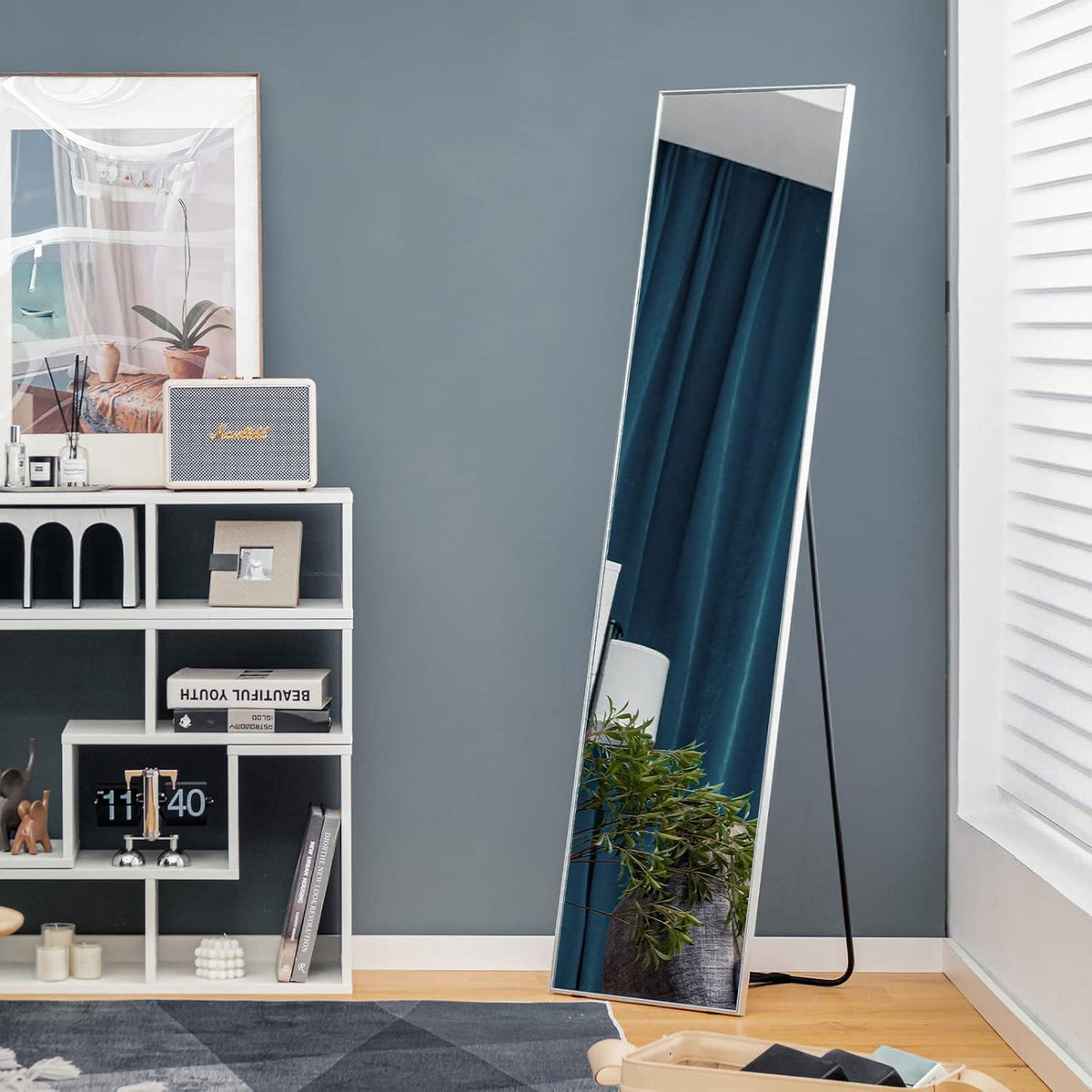 Ganzkörperspiegel 160x40cm – Stand- & Wandspiegel mit Aluminiumrahmen