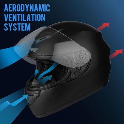 Integralhelm Motorradhelm ECE 22.06 Schwarz XL