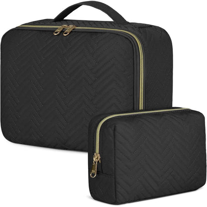 Kosmetiktasche zum Aufhängen, wasserdicht, 2-teilig, Schwarz