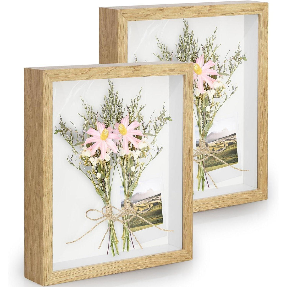 2er 3D Objektrahmen zum Befüllen 15x20 cm Holzoptik