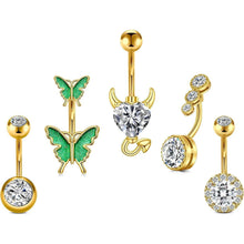 Bauchnabelpiercing Gold 14G Schmetterling Piercing