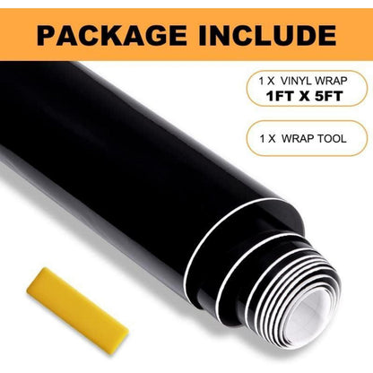 Schwarz Hochglanz Vinylfolie 30,5 x 152 cm – Blasenfrei & DIY