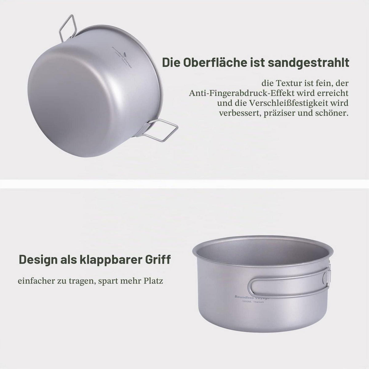 Titan Kochtopf Set Camping – Ultraleicht & Vielseitig