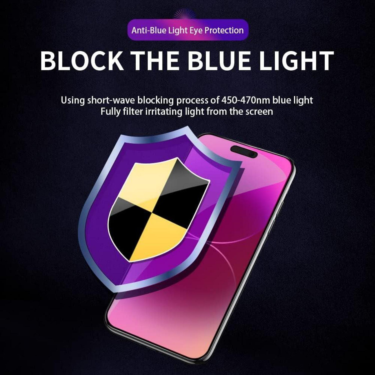 Sichtschutz Panzerglas Anti-Blaulicht Regenbogen iPhone 14 Pro 15