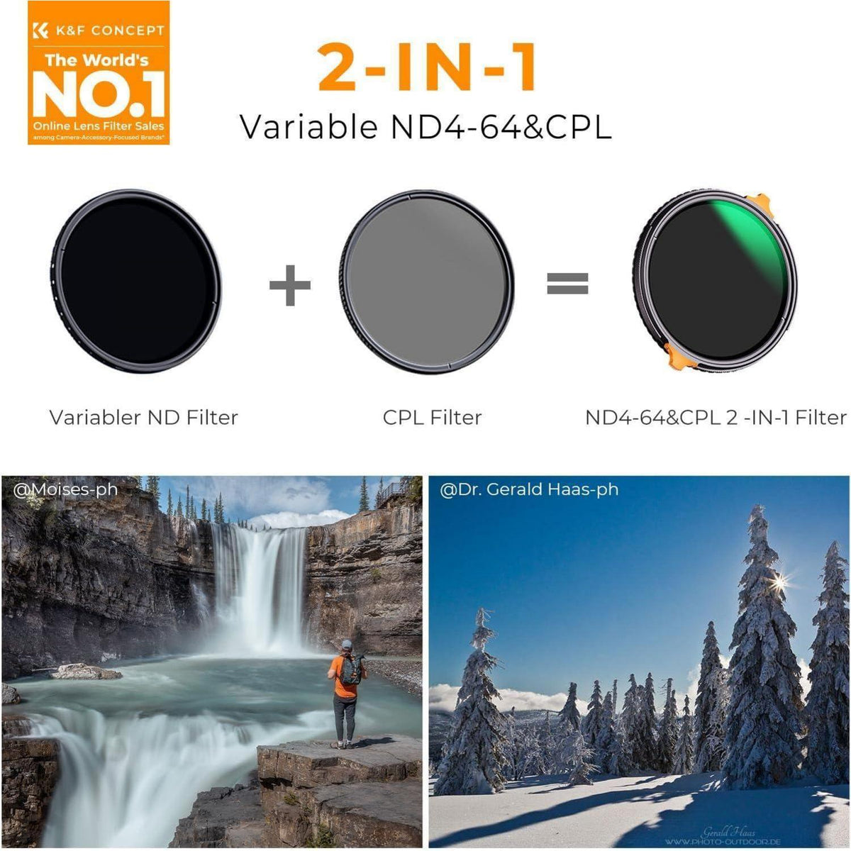 Variabler ND & CPL Filter 40,5mm 2-6 Blendenstufen