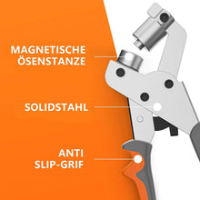 Ösenzange Profi mit 300 Ösen 10mm Magnetische Ösenstanze