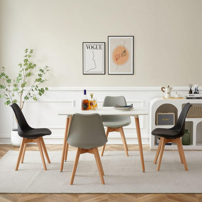 Esszimmergruppe Weiß mit 4 Stühlen – Modern & Komfortabel
