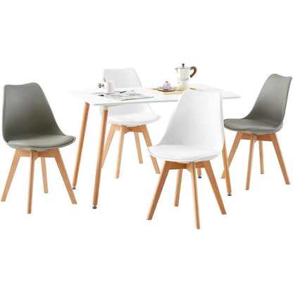 Esszimmergruppe Weiß mit 4 Stühlen – Modern & Komfortabel