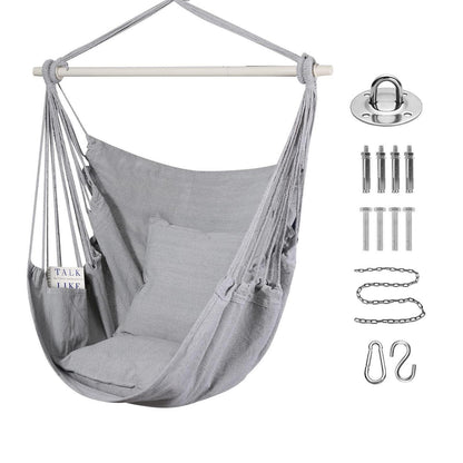 Hängemattenstuhl mit Kissen – Bequemer Schaukelstuhl für Innen & Außen