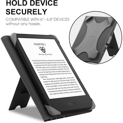 Universelle Hülle mit Ständer für 6-6.8 Zoll E-Book Reader in Lederoptik