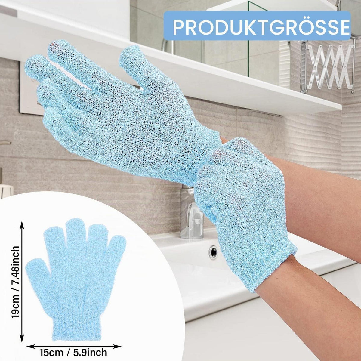 8 Peelinghandschuhe Bambus Körperpeeling Waschlappen für Spa & Dusche