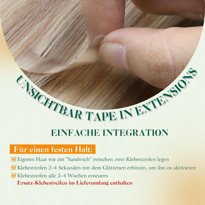 Echthaar Tape Extensions Blond 60cm – Natürliche Optik