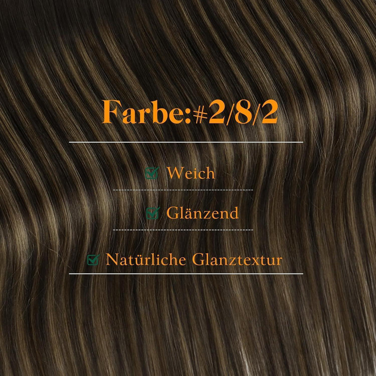 Echthaar Tape Extensions Braun Balayage Ombre 60cm
