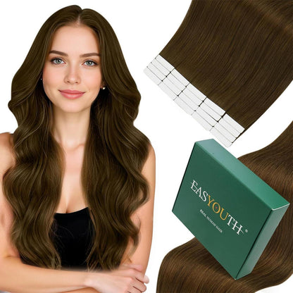 Echthaar Tape Extensions Braun 60cm – Natürliche Verlängerung