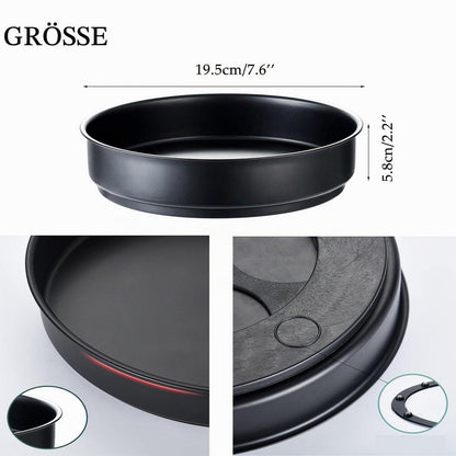 Küchen Organizer Drehteller Edelstahl 360° Schwarz 20cm