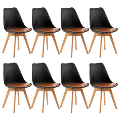8 Esszimmerstühle skandinavisch Braun & Buchenholz