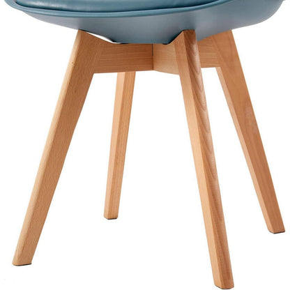 Esszimmerstühle Set 4er Buche Holz, Skandinavisch Morandi Dunkelblau