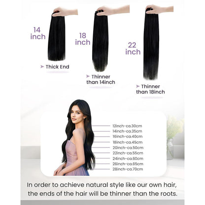 Auburn Braun Echthaar Clip in Haarverlängerung 50cm