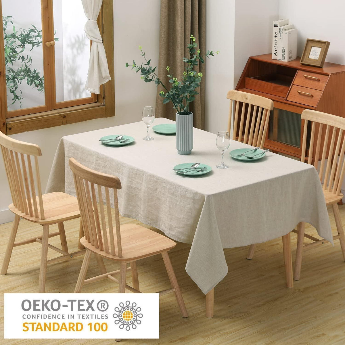 Leinen Tischdecke Rechteckig 140x300 cm – Natürliche Eleganz