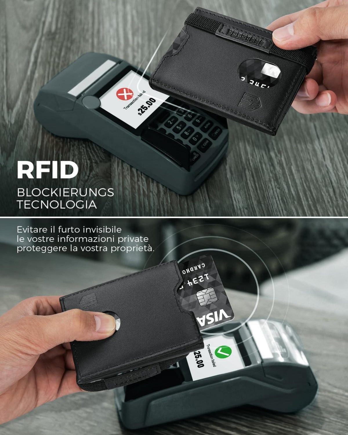 DODENSHA Airtag Mini RFID Herren Geldbörse Münzfach Leder Slim Wallet