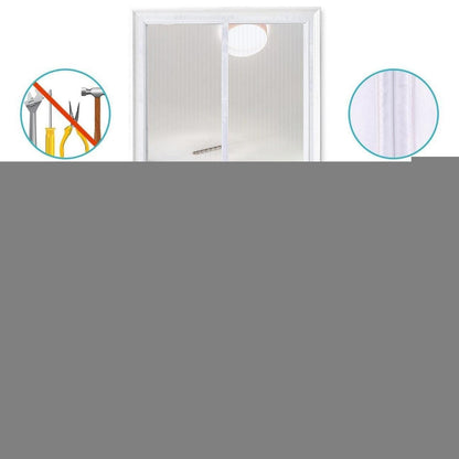 Magnetischer Fliegengitter Tür 80x210cm Weiß Klebemontage