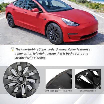 Radkappen Tesla Model 3 18 Zoll Mattschwarz Aero