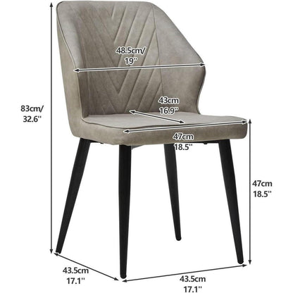 Gepolsterte Esszimmerstühle Set (4) – Hellgrau, Vintage Stil