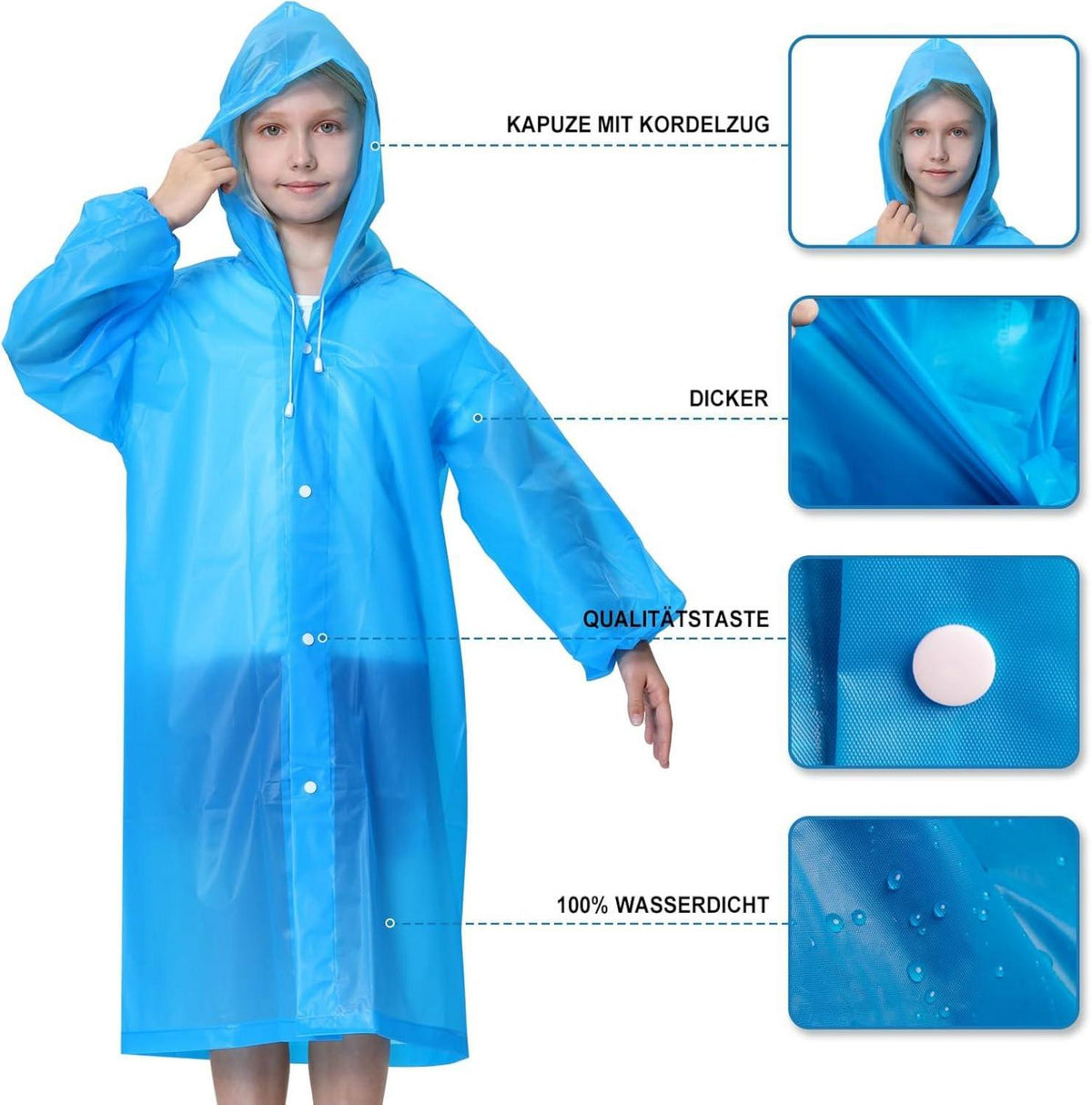 Wasserdichter Regenponcho für Kinder Festival Wandern