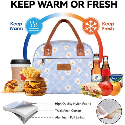 Lunchtasche isoliert für Damen & Herren – Blaue Gänseblümchen