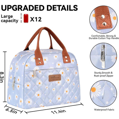Lunchtasche isoliert für Damen & Herren – Blaue Gänseblümchen
