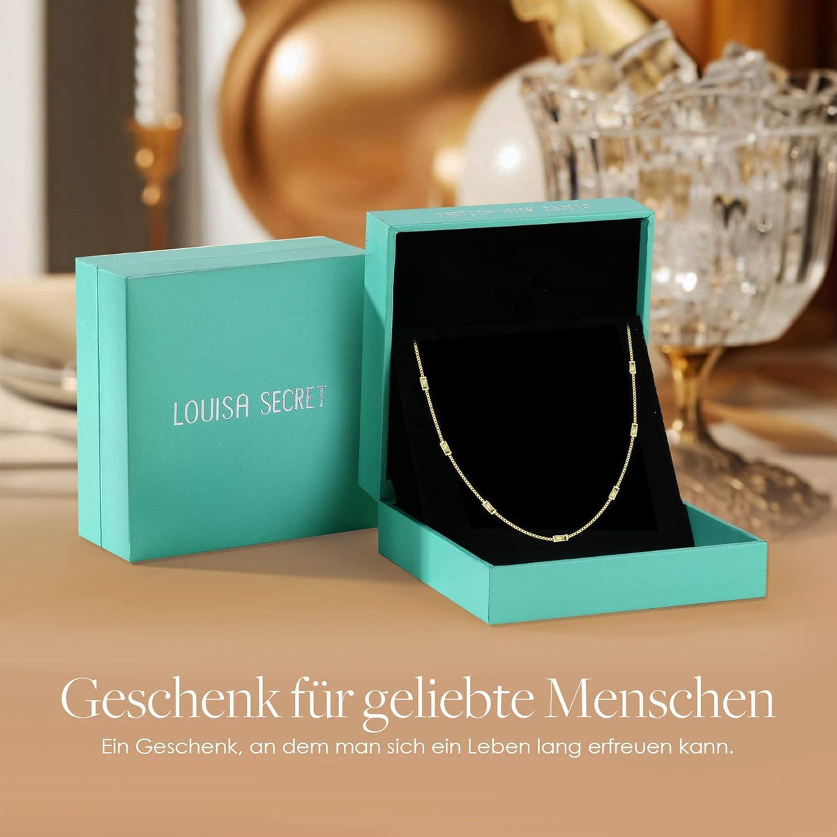 Halskette Damen 925 Silber vergoldet mit Geburtsstein