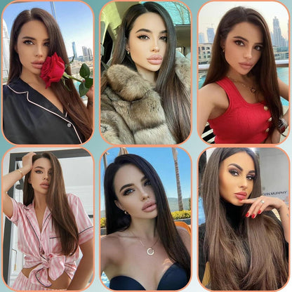 Clip-In Haarverlängerung glatt, 60cm Naturblond Ombre