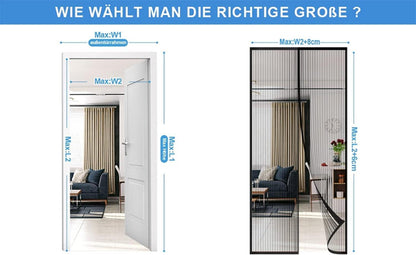 Fliegengitter Magnet 85x200cm Schwarz Insektenschutz Tür Magnetisch