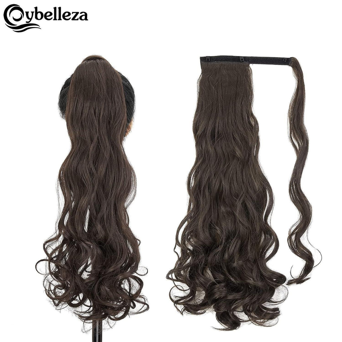 Pferdeschwanz Extension 60cm – Wellig, Lockig, Glatt – Mittelbraun