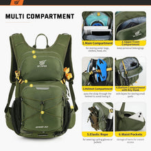 20L Wanderrucksack mit Trinksystem, Fahrrad- & Skirucksack, Militärgrün